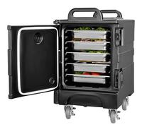 VEVOR Contenitore Riscaldato per Alimenti Ristorazione 75L, Contenitore per Alimenti con Doppie Fibbie Maniglie, Contenitore Isolato per Trasporto Alimenti per Ristorante Catering Eventi Feste, Nero