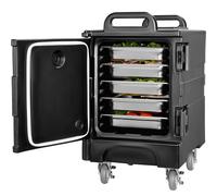VEVOR Contenitore Riscaldato per Alimenti Ristorazione 75L, Contenitore per Alimenti con Doppie Fibbie Maniglie, Contenitore Isolato per Trasporto Alimenti per Ristorante Catering Eventi Feste, Nero