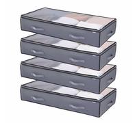 VEVOR Contenitore Sottoletto con Coperchi Trasparenti, 996 x 500 x 180 mm, Organizzatore Portaoggetti Sottoletto, Contenitori per Vestiti, Scarpe, Coperte, Confezione da 4, 90 Litri a Basso Profilo