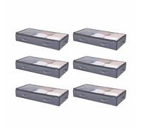 VEVOR Contenitore Sottoletto con Coperchi Trasparenti, 996 x 500 x 180 mm, Organizzatore Portaoggetti Sottoletto, Contenitori per Vestiti, Scarpe, Coperte, Confezione da 6, 90 Litri a Basso Profilo