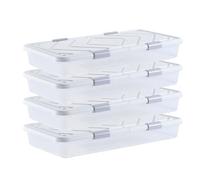VEVOR Contenitori sottoletto 805x396x175 mm con rotelle, coperchio e chiusura - 4 pezzi