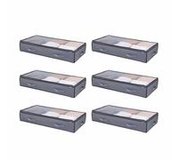 VEVOR Contenitore Sottoletto con Coperchi Trasparenti, 996 x 500 x 180 mm, Organizzatore Portaoggetti Sottoletto, Contenitori per Vestiti, Scarpe, Coperte, Confezione da 6, 90 Litri a Basso Profilo