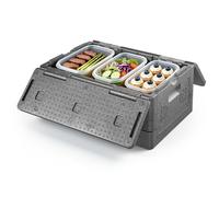 VEVOR Contenitore Termico Pieghevole, Contenitore Isolante Termico Capienza 38 Litri per Trasporto di Cibi Bevandi Alimenti Caldi Freddi in EPP 600 x 405 x 265 mm con Coperchio per Catering Feste