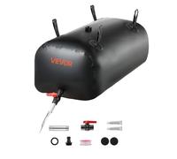 VEVOR Contenitori di Stoccaggio per Acqua, 113 L Portatile e Pieghevole, Sacca per Acqua Dolce in PVC 1000D Resistente all'Usura, per Irrigazione da Giardino, Camper, Uso di Emergenza, Nero