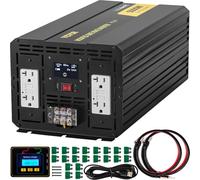VEVOR Convertitore di Energia Trasformatore a Onda Modificata, Adattatore per Veicoli da 12 V CC a 110 V CA, Schermo LCD, Telecomando, Luce LED Prese GFCI per Camper, Barche