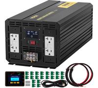VEVOR Convertitore di Energia Trasformatore a Onda Modificata, Adattatore per Veicoli da 12 V CC a 110 V CA, Schermo LCD, Telecomando, Luce LED Prese GFCI per Camper, Barche