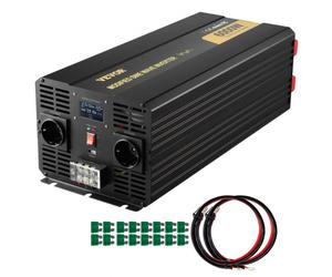 VEVOR Convertitore di Potenza, 6000 W Convertitore a Onda Sinusoidale Modificata DC 12 V a AC 230 V con Schermo LCD, Indicatori LED Prese EU, per Auto Camper Camion Barca Viaggi Campeggio