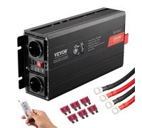 VEVOR Convertitore di Potenza a Onda Sinusoidale Pura, Convertitore di Potenza da 2000 W CC da 12 V a CA 230 V Display LCD e Telecomando per Apparecchiature Domestiche di Medie Dimensioni
