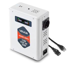 VEVOR Convertitore di Tensione Step-Up da 3000 VA, Trasformatore di Potenza per Impieghi Gravosi da 110 V a 220 V con 2 Prese USA, Uscita USB, Display LCD, per Elettrodomestici da 220 V