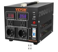 VEVOR Convertitore Tensione Step-up/Down 220-110V/110-220V 2000VA Uso Domestico