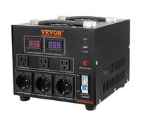 VEVOR Convertitore di Tensione Step Up/Down Portatile 110V-220V / 220V-110V Potenza da 3000VA, Trasformatore di Tensione 3000VA Portatile 270x240x215 mm 6 Spine, Convertitore di Tensione 3000VA USB 5V
