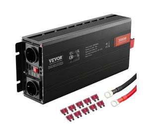 VEVOR Convertitore Onda Sinusoidale 3000W DC 12V AC 230V Display LCD Convertitore di Potenza con 3 Prese AC 2 Porte USB 1 Porta Type-C 10 Fusibili di Ricambio per Grandi Elettrodomestici
