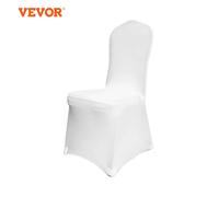VEVOR Coperta Bianca per Sedia in Poliestere Spandex per Evento Nozze Festa Banchetto 50 Pezzi in Confezione Coprisedie da 50 Pezzi Bianco Elastico in Poliestere per Decorazione della Sedia
