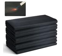 VEVOR Coperta per Saldatura in Feltro di Carbonio 4 Pezzi, Set Coperte Resistenti al Calore 982℃, Copertura per Saldatura 950 x 910 x 3mm con Isolamento Ignifugo Gommini Metallici