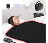 VEVOR Coperta per Sauna Portatile a Infrarossi Lontani 190x90 cm Temperatura Regolabile 6 Livelli 35°C-85°C Timer 1-60 Minuti, Coperta da Sauna con Pietre Terapeutiche Riscaldamento Fibra di Carbonio