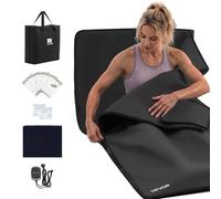 VEVOR Coperta Sauna a Infrarossi Portatile, 185 x 90 cm, in Pelle PU, Nero, Sacco Sauna Integrale con Temperatura e Timer Regolabili, Riscaldamento Uniforme per Benessere e Relax, con Telo e Borsa