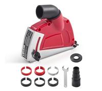 VEVOR Copertura Antipolvere da Taglio per Smerigliatrice Angolare, 100-125 mm, Cuffia Antipolvere con 6 Rondelle di Serraggio, Collegamento all'Aspirapolvere, per Pareti in Legno e Cemento