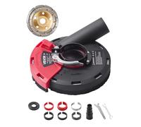 VEVOR Copertura Antipolvere per Smerigliatrice Angolare, Universale 100-125 mm, Cuffia Antipolvere con 6 Rondelle di Serraggio, Mola a Tazza Diamantata 125 mm per Pareti in Legno e Cemento