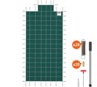 VEVOR Copertura di Sicurezza per Piscina, Adatta a 16x32ft Copertura di Sicurezza Interrata Rettangolare Copertura di Sicurezza per Piscina Solida per Piscina Copertura di Sicurezza Invernale