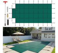 VEVOR Copertura di Sicurezza per Piscina, Adatto a 18x36ft Copertura Sicurezza Piscina Interrata Rete Verde Gradini Centrali da 4x8ft Copertura di Sicurezza per Piscina Solida per Piscina I