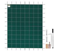 VEVOR Copertura di sicurezza per piscine interrate 4,3 x 7,9 m copertura di sicurezza in rete verde di dimensioni 4,9 x 8,5 m con strumenti di installazione per piscina invernale