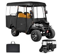 VEVOR Copertura per Carrello da Golf Antipioggia, Copertura per Golf Cart Max 4 Posti, Tessuto Oxford 420D Impermeabile Finestre PVC Trasparente Protezione Solare da Esterno, Borsa da Trasporto