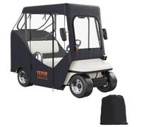 VEVOR Copertura per Carrello da Golf, Copertura per Carrello da Golf in Poliestere 600D con Finestre Trasparenti su 4 Lati, Coperture per Auto 4 Passeggeri, Copertura per Carrello Esterno Antipolvere
