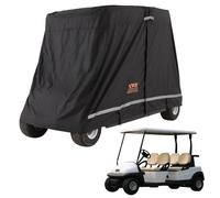 VEVOR Copertura per Carrello da Golf Nera, Copertura per Carrello da Golf in Poliestere 600D Porte con Cerniera, Coperture per Auto 4 Passeggeri, Copertura per Carrello Esterno Antipolvere Parasole