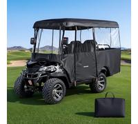 VEVOR Copertura per Carrello da Golf Visibile Antipioggia Copertura per Golf Cart Max 4 Posti in Tessuto Oxford 600D Impermeabile Finestre in PVC Trasparente Protezione Solare Antipolvere da Esterno