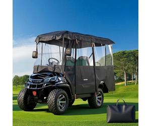 VEVOR Copertura per Carrello da Golf Visibile Antipioggia Copertura per Golf Cart max 4 Posti in Tessuto Oxford 420D Rivestimento in PU con Ganci Antivento Compatibile con Club Car Yamaha EZGO Honda