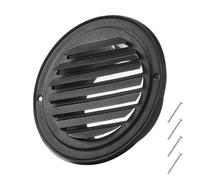 VEVOR Copertura per Presa d'Aria a Parete 145 mm, Copertura per Presa d'Aria a Timpano Rotonda con Persiana, in Acciaio Inox φ 208 x 68 mm, per Casa, Bagno, 2 Pezzi, Nero
