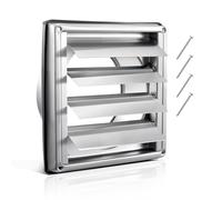 VEVOR Copertura per Presa d'Aria a Parete 145 mm, Copertura Quadrata con Persiana per Presa d'Aria CA, in Acciaio Inox e con Guarnizione in Gomma Antirumore, per Casa, Bagno, 1 Pezzo, Argento