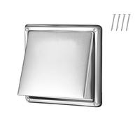 VEVOR Copertura per Presa d'Aria Esterna da 97 mm, Copertura Quadrata per Cappa di Ventilazione in Acciaio Inox, con Schermo di Protezione Integrato, per Casa, Bagno, Garage, 1 Pezzo, Argento