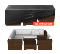 VEVOR Copertura Rettangolare per Mobili da Giardino da 330 x 214 x 71 cm Grande Copertura Impermeabile per Tavolo e Sedie da Pranzo da Esterno 420D, con Presa d'Aria per Tutte Stagioni, Nero
