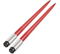 VEVOR Coppia lancia per fieno 39" lancia per balle, capacità 3000 libbre, punta per balle ad attacco rapido lancia quadrata per balle di fieno 1 3/4", forche per balle rivestite di rosso