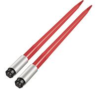 VEVOR Coppia Lancia per Fieno 39" Lancia per balle, capacità 3000 libbre, Punta per balle ad Attacco rapido Lancia Quadrata per balle di Fieno 1 3/4", forche per balle rivestite di Rosso