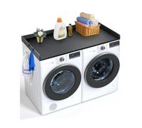 VEVOR Coprilavatrice e Asciugatrice da Banco, 1370 x 700 x 69 mm, Coprilavatrice in Legno, Coprilavatrice Impermeabile con Cuscinetti Antiscivolo, per Organizzazione e Conservazione Lavanderia, Nero