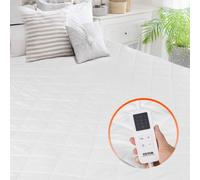 VEVOR Coprimaterasso Riscaldato, 150 x 80 cm, Scaldaletto Elettrico con Controllo 4 Impostazioni Calore, Timer 12 Ore, Spegnimento Automatico Dopo 8 Ore, Lenzuola per Materasso con Tasca Elastica