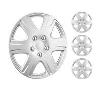 VEVOR Coprimozzi Copricerchi, 415 mm Diametro, Coprimozzo Robusto Antigraffio con Foro per Ugello a Scatto e Valvola, Coprimozzo in ABS e PC con Elevata Rigidità e Minore Resistenza al Vento, Argento