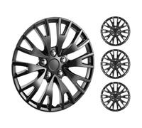 VEVOR Coprimozzi Copricerchi, 437 x 55 mm Diametro, Copriruota Antigraffio con Foro per Ugello a Scatto e Valvola, Coprimozzo in ABS e PC con Elevata Rigidità e Minore Resistenza al Vento, Nero