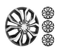 VEVOR Coprimozzi Copricerchi, 440 mm Diametro, Copriruota Antigraffio con Foro per Ugello a Scatto e Valvola, Coprimozzo in ABS e PC con Elevata Rigidità e Minore Resistenza al Vento, Argento Nero