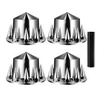 VEVOR Coprimozzo per Asse Posteriore 4 Pezzi, Copriasse con Punte per Semirimorchi in ABS Zincato, Coprimozzo Ruota Posteriore Per Auto, Strumenti di Installazione Inclusi Set Completo Argento Chiaro