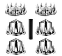 VEVOR Coprimozzo per Asse Posteriore, Copriasse con Punte per Semirimorchi in ABS Resistente alla Ruggine, Set Completo Combinato con 2 Coprimozzo per Asse Anteriore, 4 Coprimozzo per Asse Posteriore