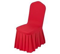 VEVOR Coprisedie con Parte Anteriore Piatta, 30 Pezzi Lavabili e Rimovibili in Poliestere e Spandex per Matrimoni, Sale da Pranzo, Banchetti, Ristoranti, Adatti a Sedie 510 x 450 x 950 mm, Rosso