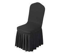 VEVOR Coprisedie con Parte Anteriore Piatta, 30 Pezzi Lavabili e Rimovibili in Poliestere e Spandex per Matrimoni, Sale da Pranzo, Banchetti, Ristoranti, Adatti a Sedie 510 x 450 x 950 mm, Nero
