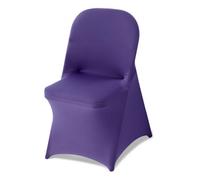 VEVOR Coprisedie Elasticizzati, 50 Pezzi, Coprisedie in Poliestere e Spandex Lavabili e Rimovibili per Feste di Matrimonio, Banchetti da Sala da Pranzo, per Sedie Pieghevoli 45 x 46 x 77 cm, Viola