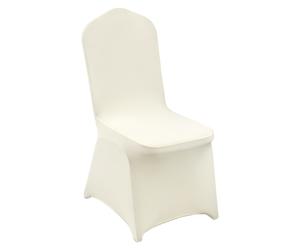 VEVOR Coprisedie Pieghevoli in Spandex Elasticizzato 50 Pezzi Bianco Avorio