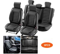 VEVOR Coprisedili Universali Anteriori Posteriore 9 Pezzi Auto SUV Camion Nero