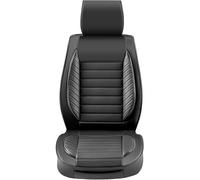 VEVOR Coprisedili Universali per Auto Sedili Anteriori, 2 Pezzi Coprisedili in Ecopelle, Disegno Semi-Chiuso, con Poggiatesta Rimovibile, Airbag, per La Maggior Parte delle Auto SUV Camion, Nero