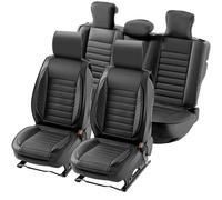 VEVOR Coprisedili Universali Set Completo Sedili 9 Pezzi Sedile Anteriore Posteriore, Coprisedili in Ecopelle, Disegno Semi-Chiuso, Poggiatesta Staccabile, Airbag, per Maggior Parte Auto SUV Camion